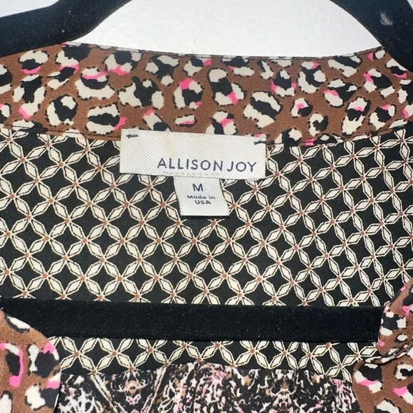 Allison Joy Leopard Print Blouse with Geometric Accents - Picture 2 of 4